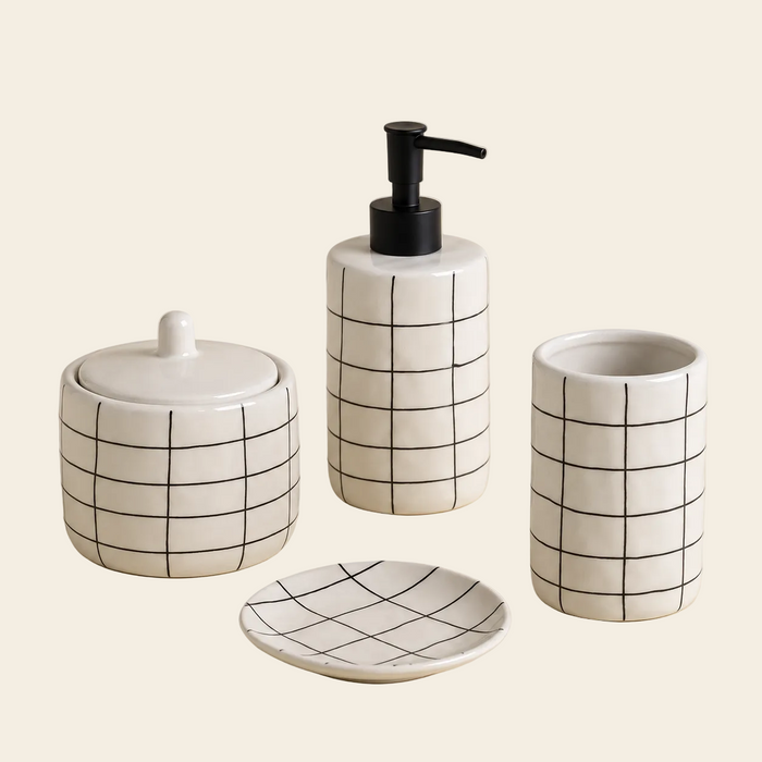 Set de baño Faenza Gris Cromado
