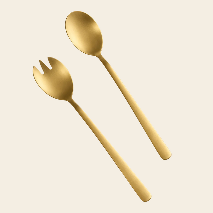 Juego de 2 cubiertos para ensalada Cremona Dorado