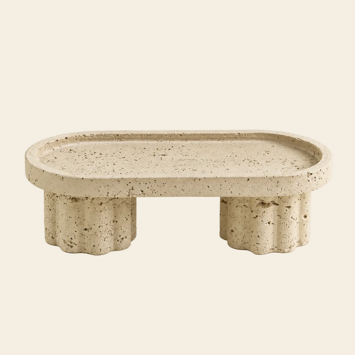 Bandeja decorativa ovalada Gouda Beige Crema