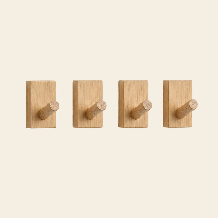 Pack de 4 colgadores de pared Salzburgo Madera Mango