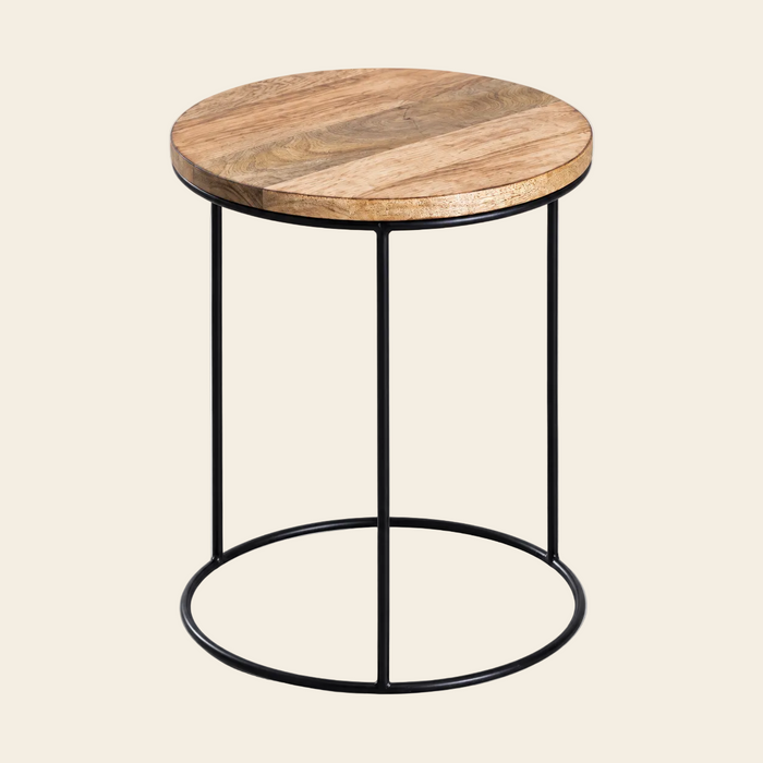 Mesa auxiliar redonda Sevilla Ø30 cm Madera Mango
