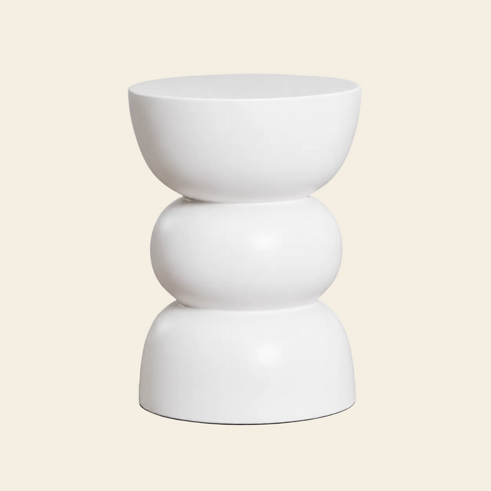 Mesa auxiliar redonda Bolonia Ø35 cm Blanco Roto