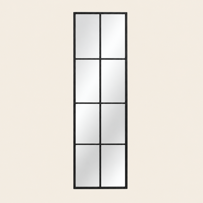 Espejo de pared Viena 40x130 cm efecto ventana Negro