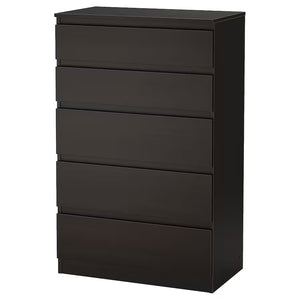 KULLEN COMODA 5 GAVETAS MARRON NEGRO