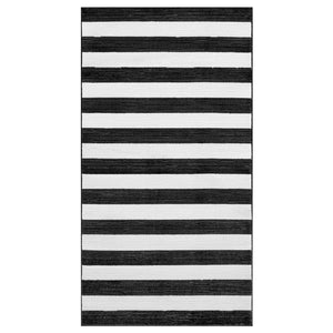 ELSYSTEM ALFOMBRA RAYAS BLANCA NEGRA 80X150
