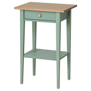 HEMNES MESITA DE NOCHE VERDE CON MADERA