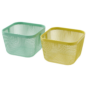 IKEA 365 SET CESTAS AMARILLA Y VERDE  METAL