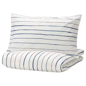 PAGODTRAD DUVET COVER BLANCO CON RAYAS AZULES FULL QUEEN