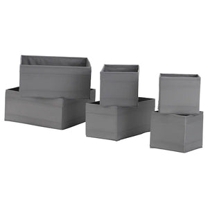 SKUBB SET DE 6 CAJAS ORGANIZADORAS GRIS